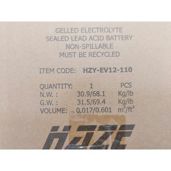 akumulator żelowy HZY 12V 110AH